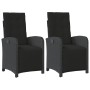 Sillones reclinables jardín con reposapiés 2 uds ratán PE negro de , Sillas de jardín - Ref: Foro24-365193, Precio: 236,42 €,...