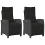 Sillones reclinables jardín con reposapiés 2 uds ratán PE negro de , Sillas de jardín - Ref: Foro24-365241, Precio: 258,03 €,...