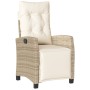 Sillón reclinable de jardín con reposapiés ratán PE beige de , Sillas de jardín - Ref: Foro24-365236, Precio: 150,74 €, Descu...