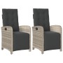 Sillón reclinable jardín y reposapiés 2 uds ratán PE gris claro de , Sillas de jardín - Ref: Foro24-365198, Precio: 265,72 €,...