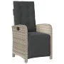 Sillón reclinable jardín y reposapiés 2 uds ratán PE gris claro de , Sillas de jardín - Ref: Foro24-365198, Precio: 295,43 €,...