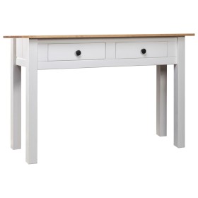 Mesa consola madera maciza pino Panamá blanco 110x40x72cm de vidaXL, Mesas auxiliares - Ref: Foro24-282681, Precio: 115,58 €,...