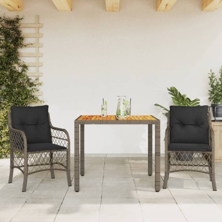 Sillas y mesita de jardín con cojines 3 piezas ratán PE gris de , Conjuntos de jardín - Ref: Foro24-3212048, Precio: 305,90 €...