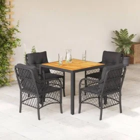Set de muebles jardín 5 pzas con cojines ratán sintético negro de , Conjuntos de jardín - Ref: Foro24-3212043, Precio: 521,74...