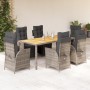 Set comedor jardín 7 pzas y cojines ratán sintético gris en Conjuntos de jardín | Comprar online en Foru.es