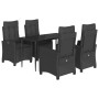 Set de muebles jardín 5 pzas con cojines ratán sintético negro de , Conjuntos de jardín - Ref: Foro24-3212745, Precio: 642,33...