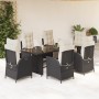 Set de comedor de jardín 7 pzas y cojines ratán sintético negro en Conjuntos de jardín | Comprar online en Foru.es