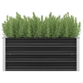 Anthracite gray galvanized steel flower bed 100x40x45 cm by vidaXL, Pots and planters - Ref: Foro24-45733, Price: 40,35 €, Di...