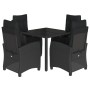 Set de muebles jardín 5 pzas con cojines ratán sintético negro de , Conjuntos de jardín - Ref: Foro24-3212637, Precio: 607,46...