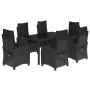 Set de comedor de jardín 7 pzas y cojines ratán sintético negro de , Conjuntos de jardín - Ref: Foro24-3212640, Precio: 931,4...