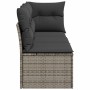 Sofá de jardín de 3 plazas con cojines ratán sintético gris de , Sofás de exterior - Ref: Foro24-366138, Precio: 184,98 €, De...