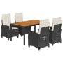 Set de muebles jardín 5 pzas con cojines ratán sintético negro de , Conjuntos de jardín - Ref: Foro24-3212656, Precio: 590,65...