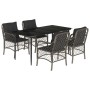 Set comedor de jardín 5 piezas con cojines ratán sintético gris de , Conjuntos de jardín - Ref: Foro24-3212127, Precio: 498,9...