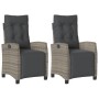 Sillones reclinables jardín con reposapiés 2 uds ratán PE gris de , Sillas de jardín - Ref: Foro24-365243, Precio: 259,36 €, ...