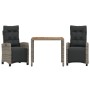 Set comedor de jardín 3 piezas con cojines ratán sintético gris de , Conjuntos de jardín - Ref: Foro24-3212912, Precio: 394,7...