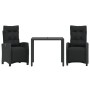 Set comedor de jardín 3 pzas con cojines ratán sintético negro de , Conjuntos de jardín - Ref: Foro24-3212888, Precio: 363,67...