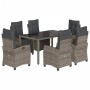 Set comedor jardín 7 pzas y cojines ratán sintético gris de , Conjuntos de jardín - Ref: Foro24-3212897, Precio: 919,77 €, De...