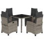 Set comedor de jardín 5 piezas con cojines ratán sintético gris de , Conjuntos de jardín - Ref: Foro24-3212895, Precio: 609,4...