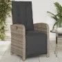 Sillón reclinable de jardín con reposapiés ratán sintético gris de , Sillas de jardín - Ref: Foro24-365187, Precio: 137,67 €,...