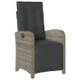 Sillón reclinable de jardín con reposapiés ratán sintético gris de , Sillas de jardín - Ref: Foro24-365187, Precio: 137,67 €,...
