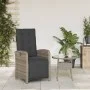Sillón reclinable de jardín con reposapiés ratán sintético gris de , Sillas de jardín - Ref: Foro24-365187, Precio: 137,67 €,...