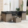 Set de sofás de jardín 7 piezas con cojines ratán PE gris de , Conjuntos de jardín - Ref: Foro24-3249109, Precio: 443,42 €, D...