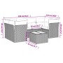 Set de sofás de jardín 7 piezas con cojines ratán PE gris de , Conjuntos de jardín - Ref: Foro24-3249109, Precio: 443,42 €, D...