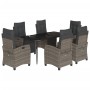 Set comedor jardín 7 pzas y cojines ratán sintético gris de , Conjuntos de jardín - Ref: Foro24-3212992, Precio: 917,16 €, De...