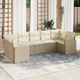 7-piece garden sofa set and beige synthetic rattan cushions by , Modular outdoor sofas - Ref: Foro24-3251725, Price: 492,30 €...