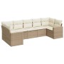 Set sofás de jardín 7 piezas y cojines ratán sintético beige de , Sofás modulares de exterior - Ref: Foro24-3251725, Precio: ...