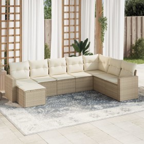 Juego de sofás de jardín con cojines beige 8 pzas ratán PE de , Sofás modulares de exterior - Ref: Foro24-3251695, Precio: 55...