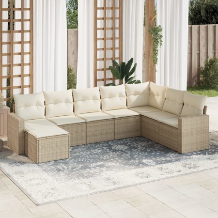 Juego de sofás de jardín con cojines beige 8 pzas ratán PE de , Sofás modulares de exterior - Ref: Foro24-3251695, Precio: 55...