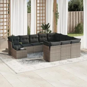 Set de sofás de jardín 11 pzas y cojines ratán sintético gris de , Conjuntos de jardín - Ref: Foro24-3250099, Precio: 651,89 ...