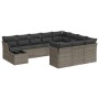 Set de sofás de jardín 11 pzas y cojines ratán sintético gris de , Conjuntos de jardín - Ref: Foro24-3250099, Precio: 630,76 ...