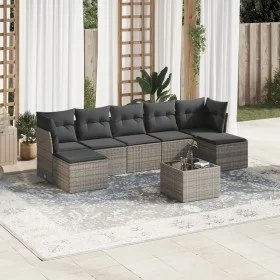 Set de sofás de jardín 8 pzas y cojines ratán sintético gris de , Conjuntos de jardín - Ref: Foro24-3249879, Precio: 444,18 €...