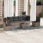 Set de sofás de jardín 7 piezas con cojines ratán PE gris de , Conjuntos de jardín - Ref: Foro24-3249219, Precio: 405,48 €, D...