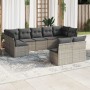 Set de muebles de jardín 9 pzas y cojines ratán sintético gris de , Conjuntos de jardín - Ref: Foro24-3249989, Precio: 575,04...