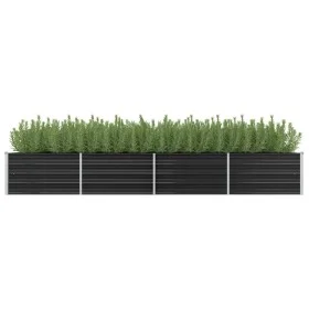 Anthracite gray galvanized steel flower bed 320x80x45 cm by vidaXL, Pots and planters - Ref: Foro24-45729, Price: 79,44 €, Di...