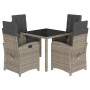 Set comedor de jardín 5 piezas con cojines ratán sintético gris de , Conjuntos de jardín - Ref: Foro24-3212214, Precio: 547,7...
