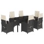 Set de comedor de jardín 7 pzas y cojines ratán sintético negro de , Conjuntos de jardín - Ref: Foro24-3212200, Precio: 792,9...
