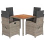 Set comedor de jardín 5 piezas con cojines ratán sintético gris de , Conjuntos de jardín - Ref: Foro24-3212240, Precio: 556,1...
