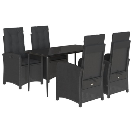 Set de muebles jardín 5 pzas con cojines ratán sintético negro de , Conjuntos de jardín - Ref: Foro24-3212313, Precio: 549,11...