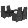 Set de muebles jardín 5 pzas con cojines ratán sintético negro de , Conjuntos de jardín - Ref: Foro24-3212313, Precio: 549,11...