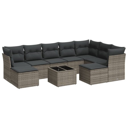 Set de sofás de jardín 10 pzas con cojines ratán sintético gris de , Conjuntos de jardín - Ref: Foro24-3250419, Precio: 609,1...