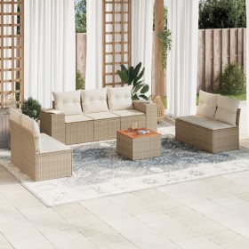 Juego de sofás de jardín con cojines beige 8 pzas ratán PE de , Conjuntos de jardín - Ref: Foro24-3257731, Precio: 552,57 €, ...