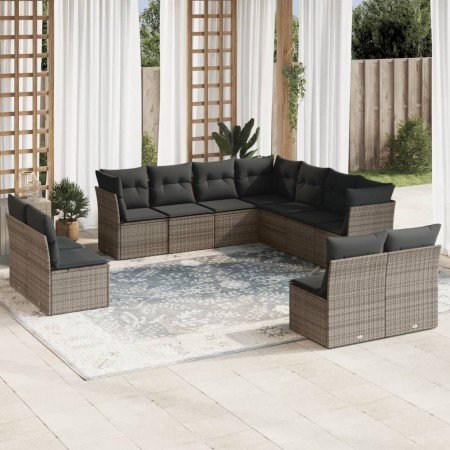 Set de sofás de jardín 11 pzas y cojines ratán sintético gris de , Conjuntos de jardín - Ref: Foro24-3249659, Precio: 624,26 ...