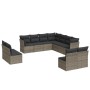 Set de sofás de jardín 11 pzas y cojines ratán sintético gris de , Conjuntos de jardín - Ref: Foro24-3249659, Precio: 624,26 ...