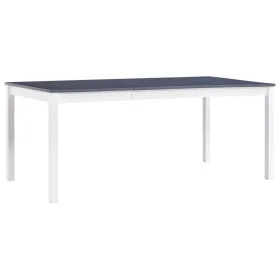 White and gray pine wood dining table 180x90x73 cm by vidaXL, Kitchen and dining tables - Ref: Foro24-283406, Price: 183,82 €...