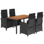 Set de muebles jardín 5 pzas con cojines ratán sintético negro de , Conjuntos de jardín - Ref: Foro24-3212476, Precio: 631,40...