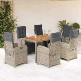 Set comedor jardín 7 pzas y cojines ratán sintético gris de , Conjuntos de jardín - Ref: Foro24-3212483, Precio: 906,85 €, De...